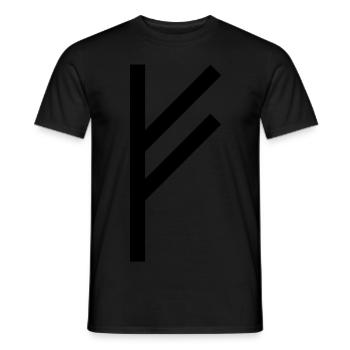 Fehu Wikinger Rune schwarz - Männer T-Shirt - Schwarz - Vorne - AI Model Male 178 light (178cm)