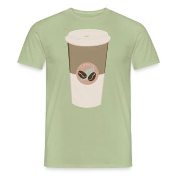 Kaffee Kaffeebecher - Männer T-Shirt - Sage - Vorne - AI Model Male 178 light (178cm)