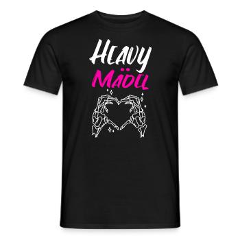 Heavy Mädel Heavy Mädl Heavy Metal Metalfan Rocker - Männer T-Shirt - Schwarz - Vorne - AI Model Male 178 light (178cm)