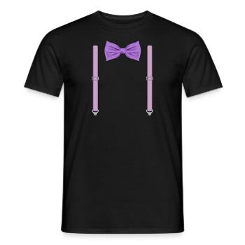 Funny Purple Bow Tie with Suspenders Perfect - Men's T-Shirt - black - Front - AI Model Male 178 light (178cm)