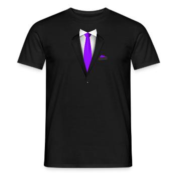 Tuxedo avec une cravate pour les mariages et spéciaux - T-shirt homme - noir - Devant - AI Model Male 178 light (178cm)