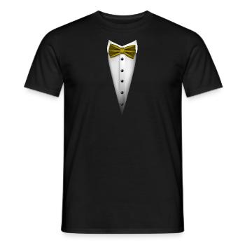 Tuxedo design with Bowtie For Weddings And - Men's T-Shirt - black - Front - AI Model Male 178 light (178cm)