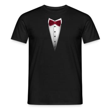 Tuxedo design with Bowtie For Weddings And - Men's T-Shirt - black - Front - AI Model Male 178 light (178cm)