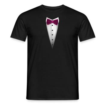 Tuxedo design with Bowtie For Weddings And - Men's T-Shirt - black - Front - AI Model Male 178 light (178cm)