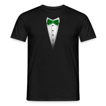 Tuxedo design with Bowtie For Weddings And - Men's T-Shirt - black - Front - AI Model Male 178 light (178cm)