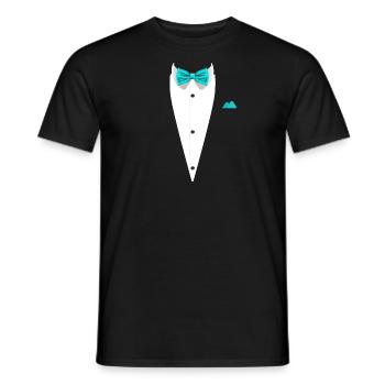 Tuxedo design with Bowtie For Weddings And - Men's T-Shirt - black - Front - AI Model Male 178 light (178cm)
