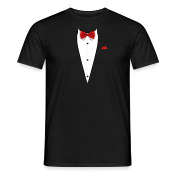 Tuxedo design with Bowtie For Weddings And - Men's T-Shirt - black - Front - AI Model Male 178 light (178cm)