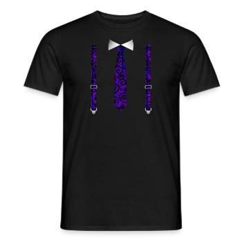 Tuxedo d’Halloween avec impression de suspension à la citrouille - T-shirt homme - noir - Devant - AI Model Male 178 light (178cm)