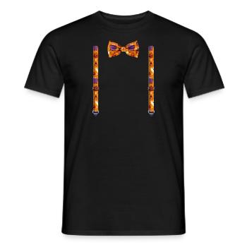 Funny Halloween Bow Tie with Suspenders Perfect - Men's T-Shirt - black - Front - AI Model Male 178 light (178cm)