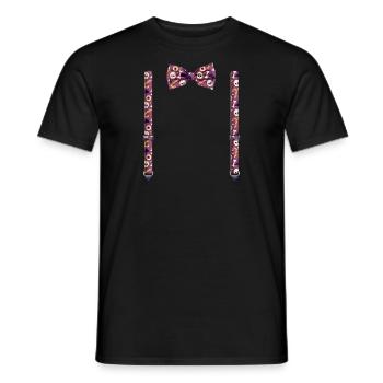 Funny Halloween Bow Tie with Suspenders Perfect - Men's T-Shirt - black - Front - AI Model Male 178 light (178cm)