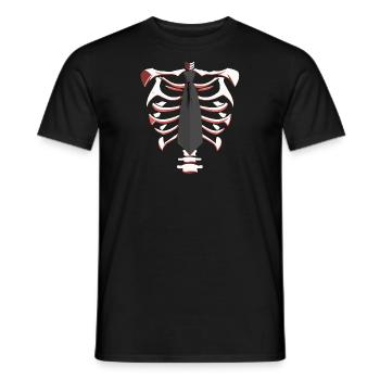 Skelett mit grauer Krawatte Lustiges Halloween-Design - Männer T-Shirt - Schwarz - Vorne - AI Model Male 178 light (178cm)
