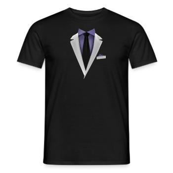 Smoking avec une cravate pour les mariages et spéciaux - T-shirt homme - noir - Devant - AI Model Male 178 light (178cm)