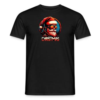 Moderner Weihnachtsmann Cyber Punk Design Lustiges Geschenk - Männer T-Shirt - Schwarz - Vorne - AI Model Male 178 light (178cm)