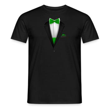 Tuxedo design with Green Bowtie For Weddings And - Men's T-Shirt - black - Front - AI Model Male 178 light (178cm)