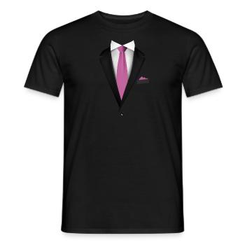 Smoking avec une cravate pour les mariages et spéciaux - T-shirt homme - noir - Devant - AI Model Male 178 light (178cm)