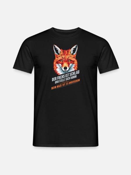 Schlauer Fuchs gegen Rechtsextremismus - Männer T-Shirt - Schwarz
