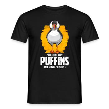 Puffin Bird Gift - Men's T-Shirt - black - Front - AI Model Male 178 light (178cm)