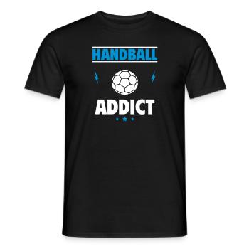 Handball addicted - Men's T-Shirt - black - Front - AI Model Male 178 light (178cm)