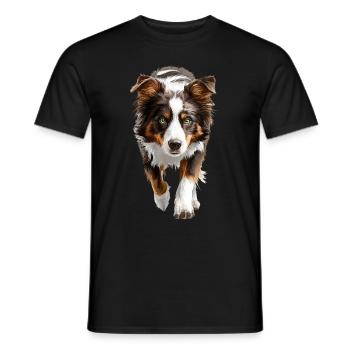 Australischer Schäferhund - Männer T-Shirt - Schwarz - Vorne - AI Model Male 178 light (178cm)