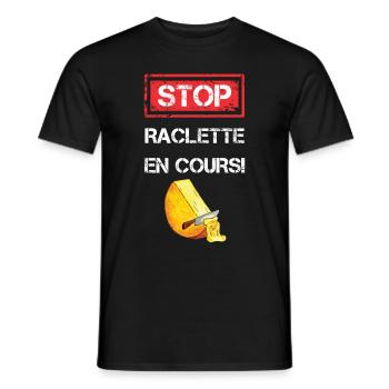 Stop raclette en cours cadeau - T-shirt homme - noir - Devant - AI Model Male 178 light (178cm)