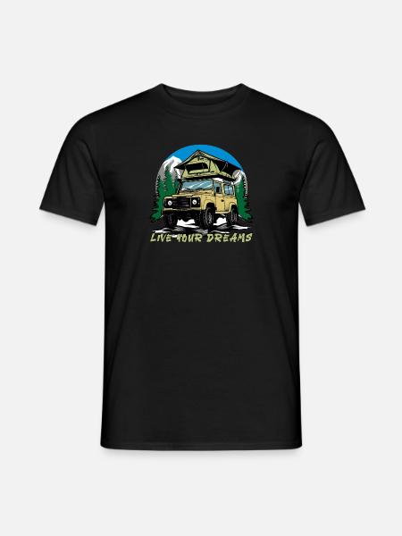 Tente de toit de camping Landy Defender Vivez vos rêves - T-shirt homme - noir