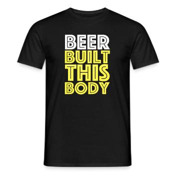 Beer built this body | BBQ, Party - Men's T-Shirt - black - Front - AI Model Male 178 light (178cm)