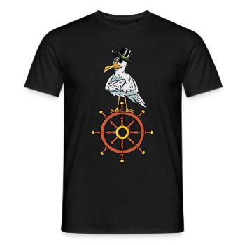 Pirates pirate buccaneer seagull steering wheel children - Men's T-Shirt - black - Front - AI Model Male 178 light (178cm)