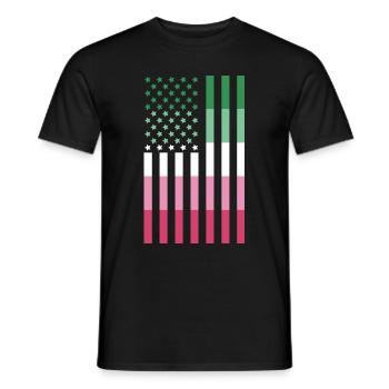 LGBTQ Abrosexuell USA Flagge Geschenk Abrosexuell - Männer T-Shirt - Schwarz - Vorne - AI Model Male 178 light (178cm)