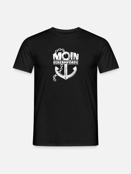 MOIN ECKERNFÖRDE - Meer Küste - Anker - Männer T-Shirt - Schwarz