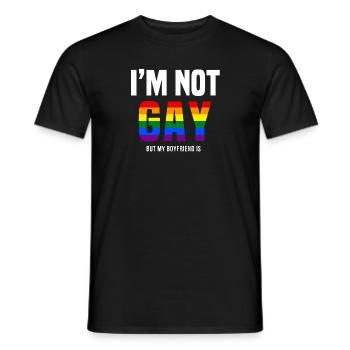 Je ne suis pas gay, c’est mon ami. - T-shirt homme - noir - Devant - AI Model Male 178 light (178cm)