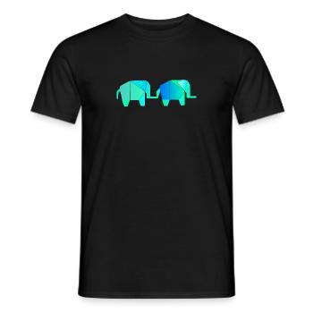 Elefanten - Männer T-Shirt - Schwarz - Vorne - AI Model Male 178 light (178cm)