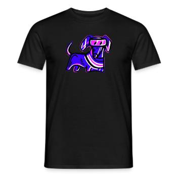 90s Dachshund Synthwave Dog Gift Viennese - Men's T-Shirt - black - Front - AI Model Male 178 light (178cm)