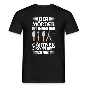 Gärtner - Der Mörder ist immer der Gärtner - Männer T-Shirt - Schwarz - Vorne - AI Model Male 178 light (178cm)