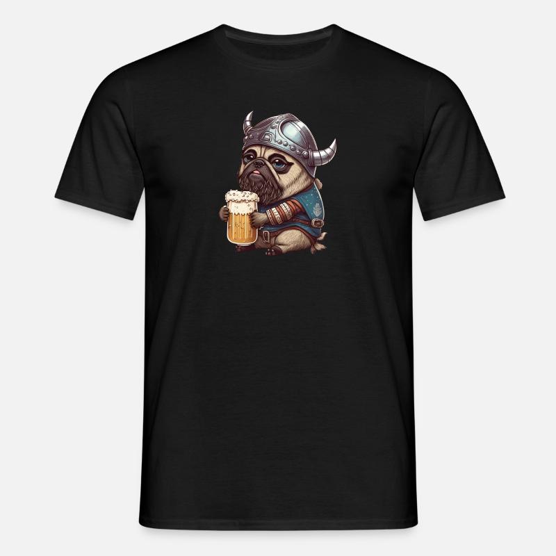 Mops im Wikinger-Modus - Männer T-Shirt - undefined