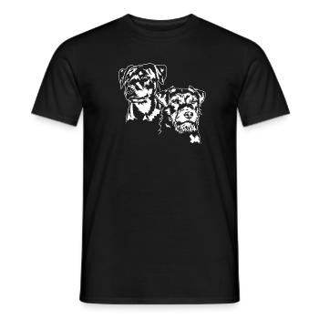 German Hunting Terrier Hunting Dogs Portrait Wilsigns - Men's T-Shirt - black - Front - AI Model Male 178 light (178cm)