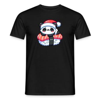 Noël Sushi Panda Kawaii Amoureux des animaux - T-shirt homme - noir - Devant - AI Model Male 178 light (178cm)