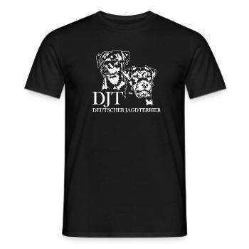German Hunting Terrier Hunting Dogs Portrait Wilsigns - Men's T-Shirt - black - Front - AI Model Male 178 light (178cm)