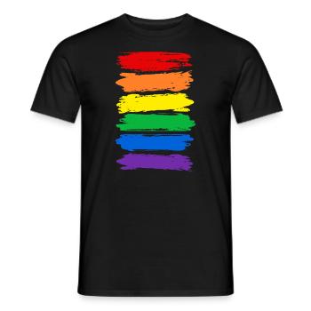 Regenbogenfahne Regenbogen Vintage Streifen LGBTQ - Männer T-Shirt - Schwarz - Vorne - AI Model Male 178 light (178cm)