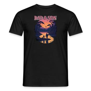 ANGLER DAD AND SON DESIGN I ANGELN I FISCHER - Männer T-Shirt - Schwarz - Vorne - AI Model Male 178 light (178cm)