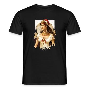 Antique Queen in Red Tiara - Men's T-Shirt - black - Front - AI Model Male 178 light (178cm)