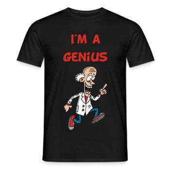 Ich bin ein Genie (Englisch) - Männer T-Shirt - Schwarz - Vorne - AI Model Male 178 light (178cm)