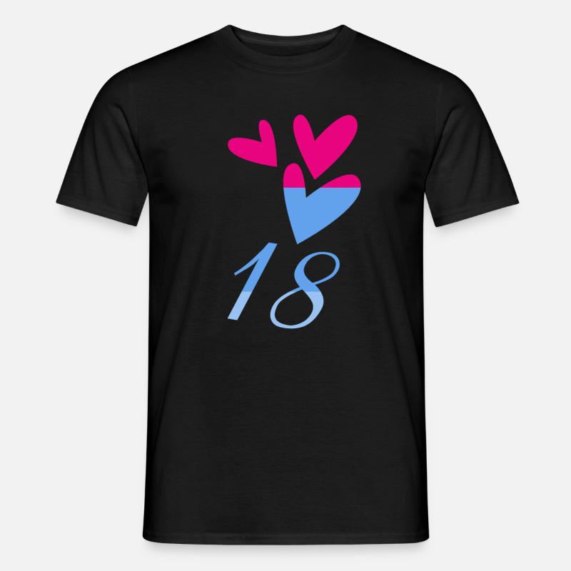 18. 18 ANS. 18e ANNIVERSAIRE. ANNIVERSAIRE 18 ANS. - T-shirt homme - noir