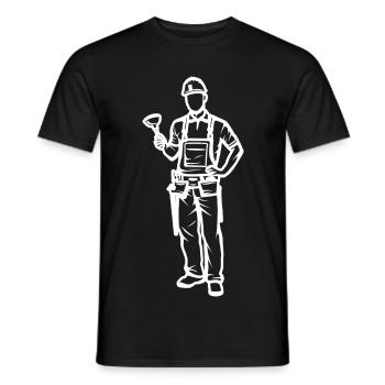 Plombier - T-shirt homme - noir - Devant - AI Model Male 178 light (178cm)