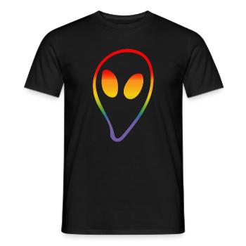 Regenbogen Alien LGBTQI lgbt tshirt - Männer T-Shirt - Schwarz - Vorne - AI Model Male 178 light (178cm)