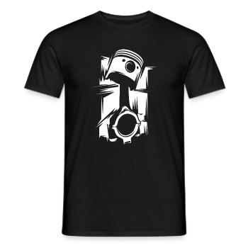 Piston illustration tuning engines workshop icon - Men's T-Shirt - black - Front - AI Model Male 178 light (178cm)