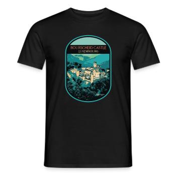 Émerveillez-vous devant le château de Bourscheid - T-shirt homme - noir - Devant - AI Model Male 178 light (178cm)