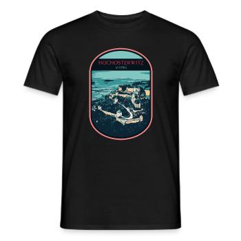 Illustration Schloss Hochosterwitz, Österreich - Männer T-Shirt - Schwarz - Vorne - AI Model Male 178 light (178cm)