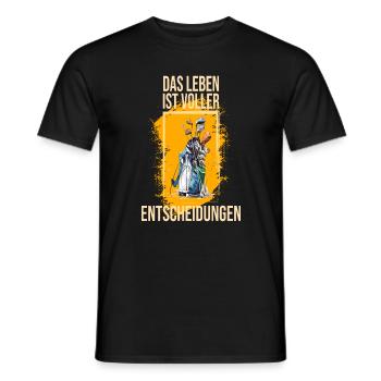 Das Leben ist voller Entscheidungen - Männer T-Shirt - Schwarz - Vorne - AI Model Male 178 light (178cm)