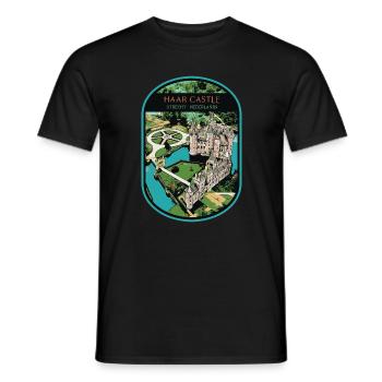 Illustration von Schloss Haar, Utrecht - Männer T-Shirt - Schwarz - Vorne - AI Model Male 178 light (178cm)