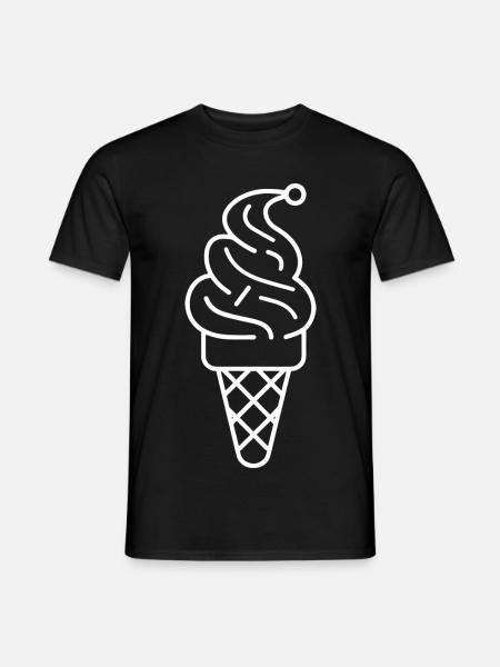 Ice cream cone Drawing - Men's T-Shirt - black